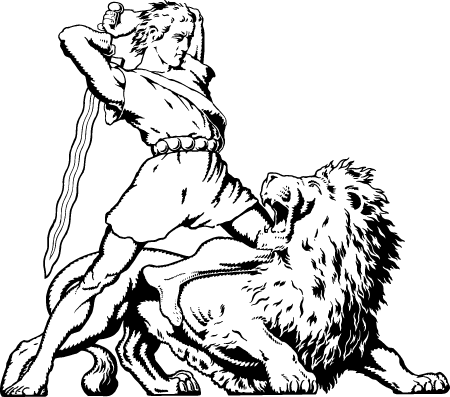 Man vs. Lion Battle Scene