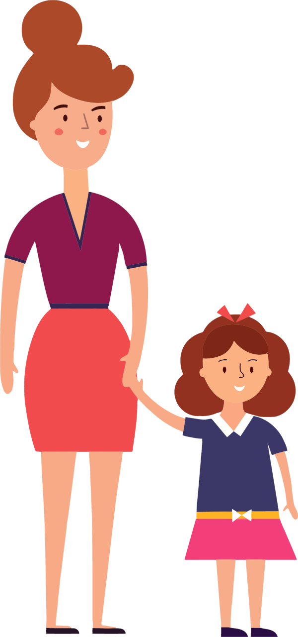 Mother & Daughter Vector Art