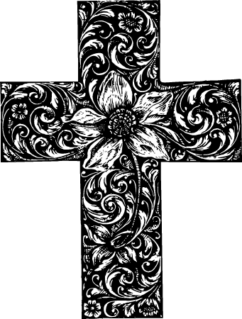 Ornamental Christian Floral Cross