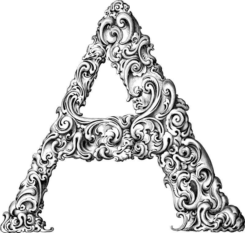 Ornate Flourished Letter A