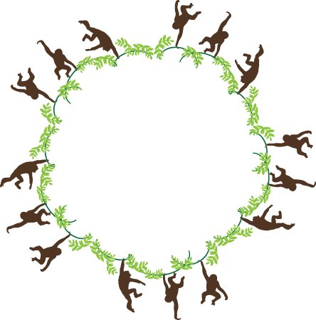 Playful Monkeys Frame
