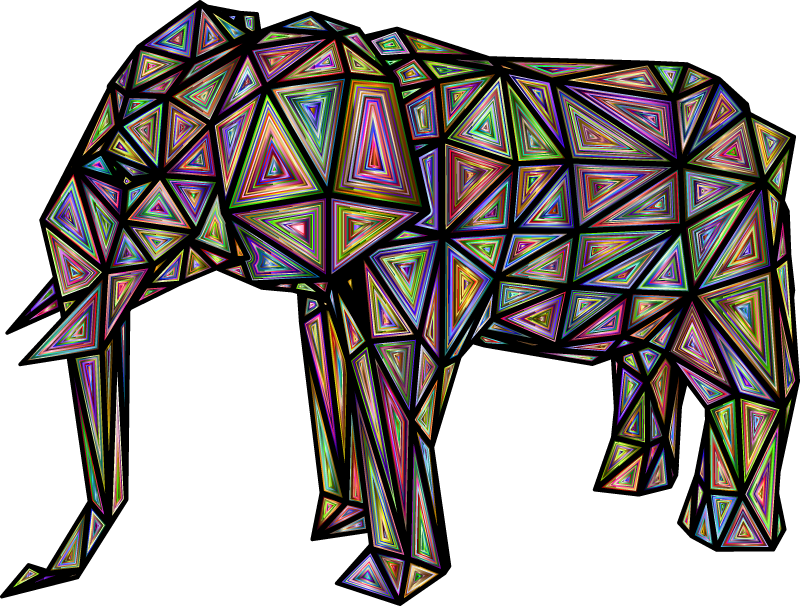 Prismatic Geometric Elephant