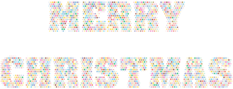 Prismatic Merry Christmas Stars