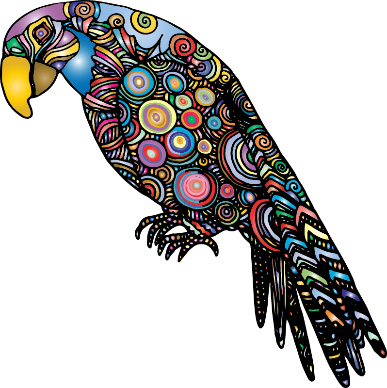 Prismatic Parrot Illustration