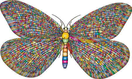 Prismatic Vintage Butterfly