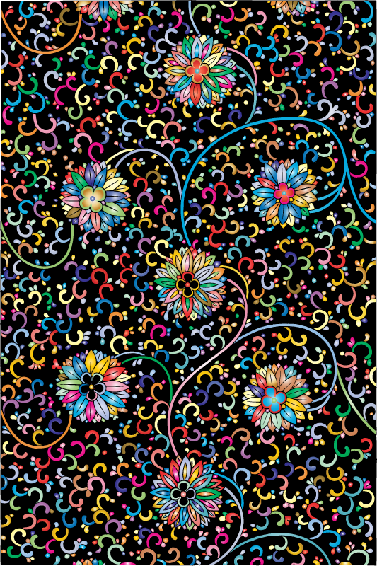 Prismatic Vintage Floral Pattern