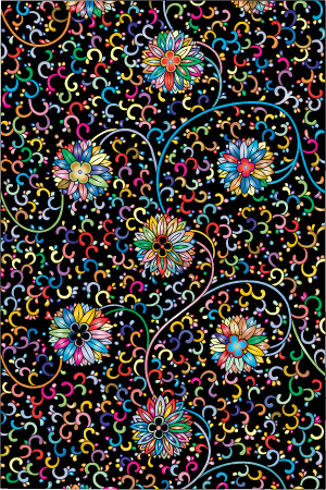 Prismatic Vintage Floral Pattern