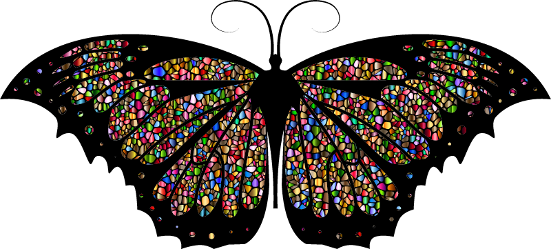Psychedelic Butterfly Tile Pattern
