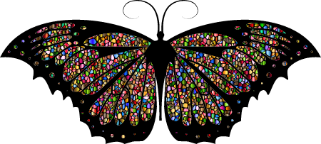 Psychedelic Butterfly Tile Pattern