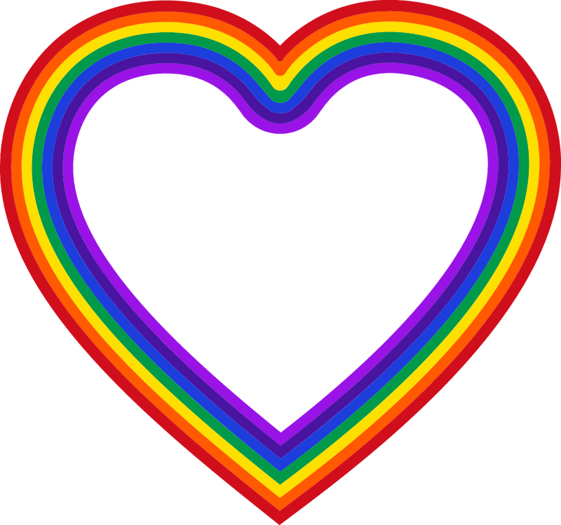 Rainbow Love Heart Frame