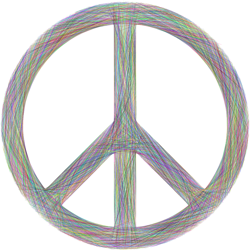 Rainbow Peace Sign Outline