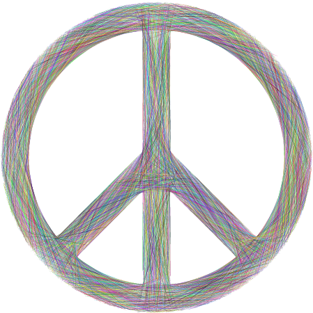 Rainbow Peace Sign Outline
