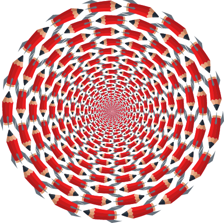 Rocket Pencil Vortex Illustration