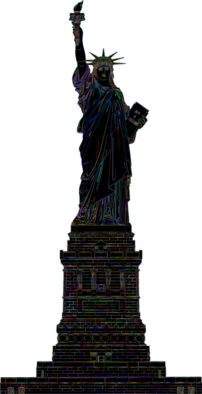 Statue Of Liberty High Detail Line Art
