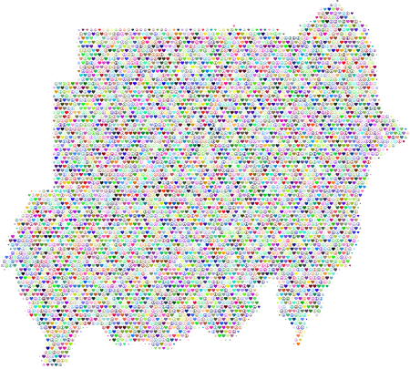Sudan Love & Peace Colorful Map