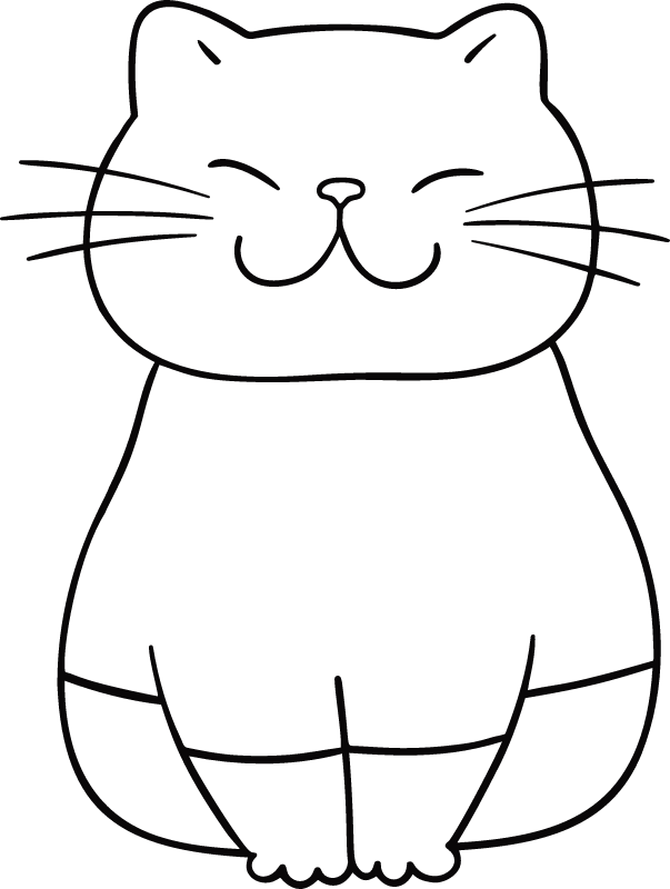 Vectorized Cat Line Art