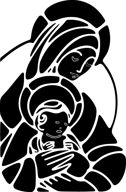 Virgin Mary & Baby Jesus Silhouette