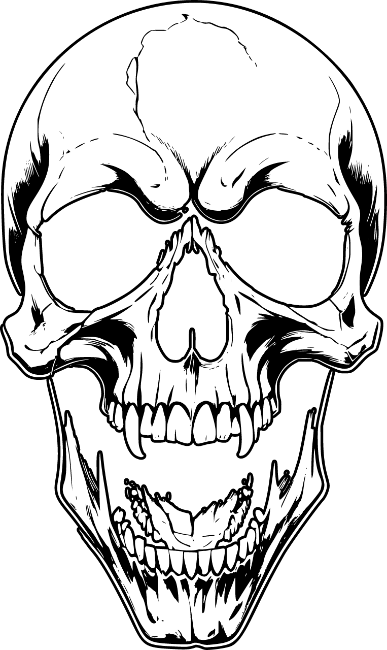 White Vampire Skull Scream