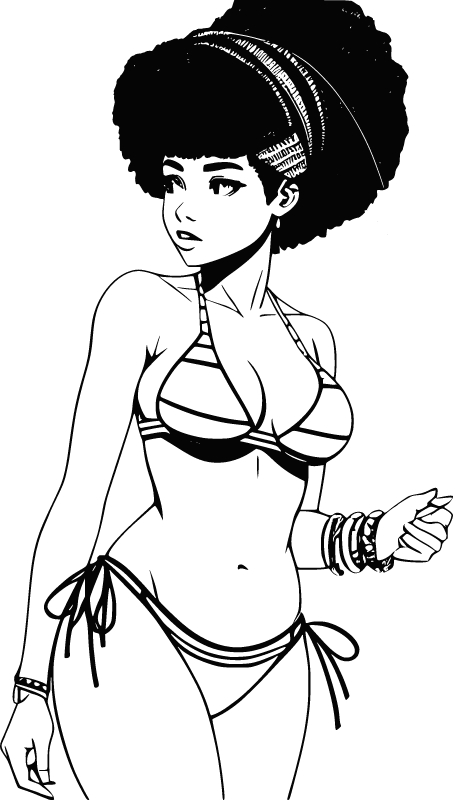 African Beauty in Bikini