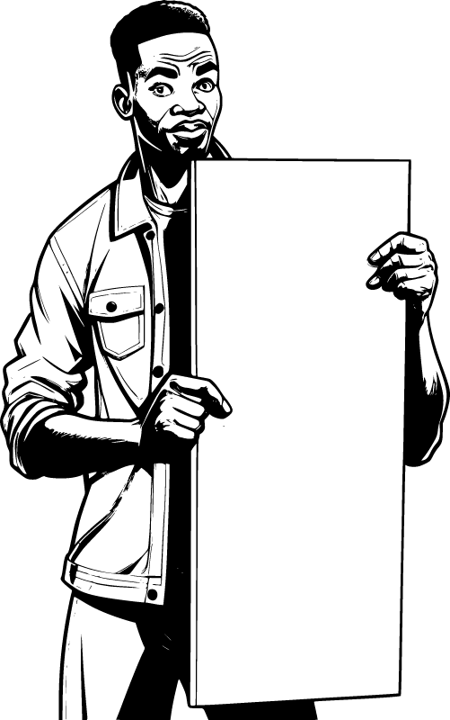 African Man with Sign