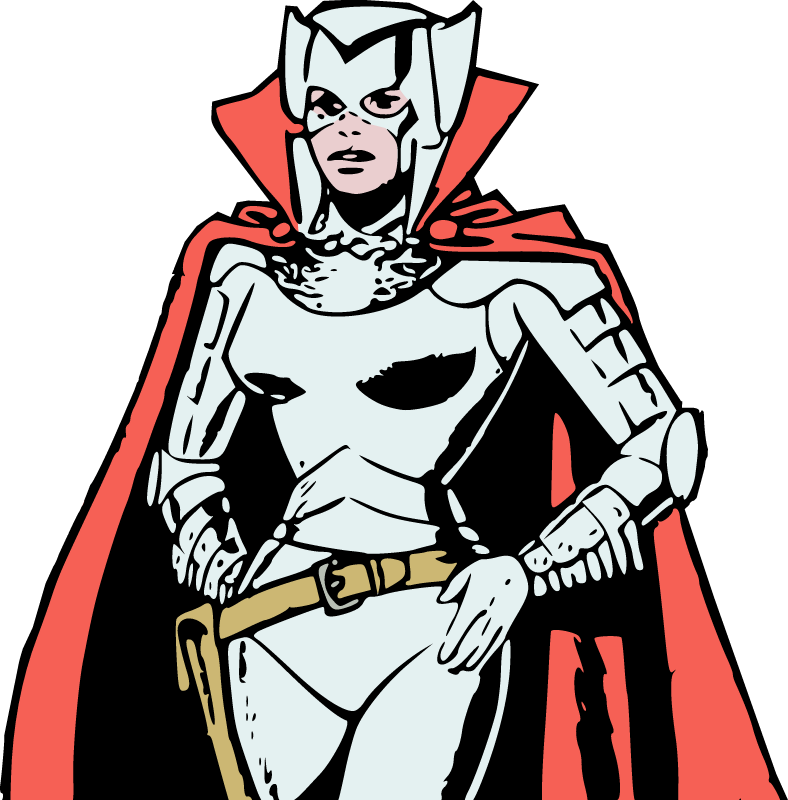 Armored Female Villain in Action