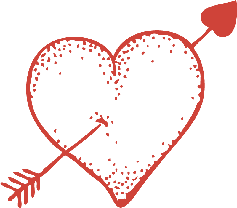 Arrow-Pierced Doodle Heart
