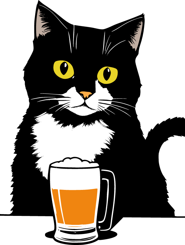 Cat Enjoying Beer
