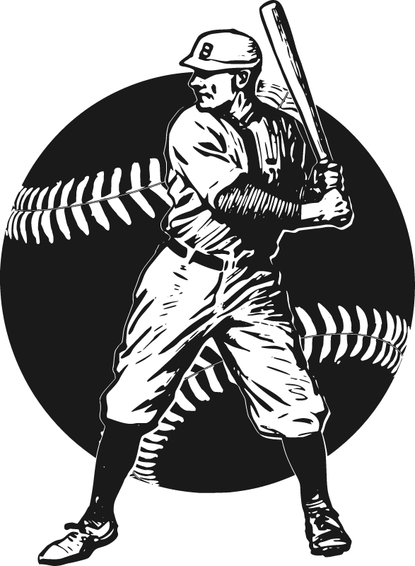 Classic Baseball Hitter Logo