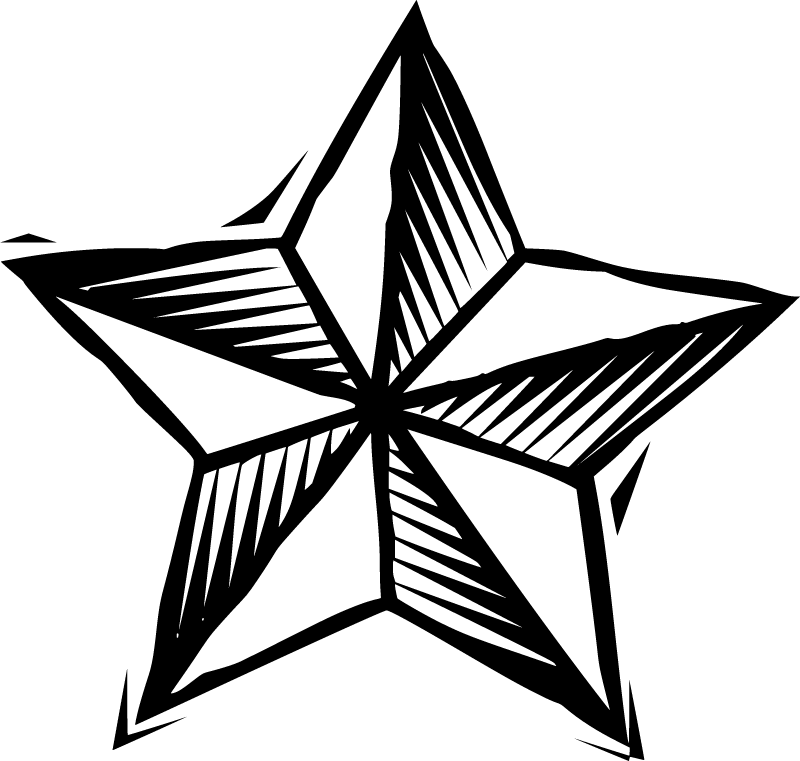 Classic Black & White Star Emblem