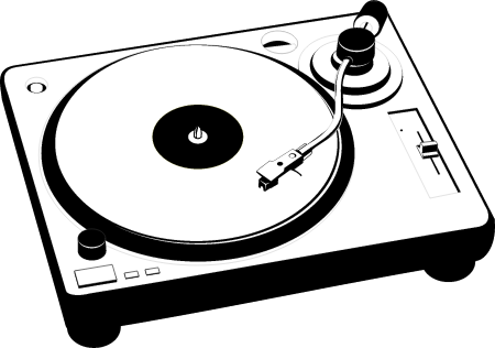 Classic Black and White DJ Turntable
