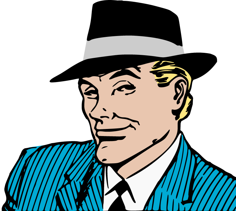 Creepy Smiling Man in Suit and Hat