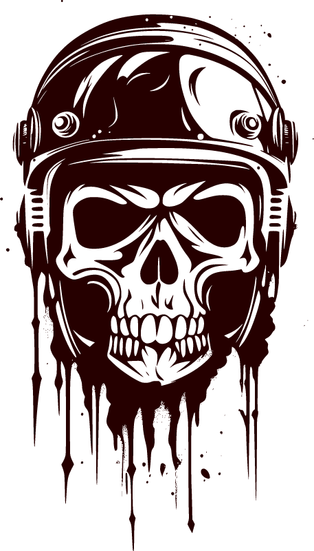 Dripping skull helmet stencil