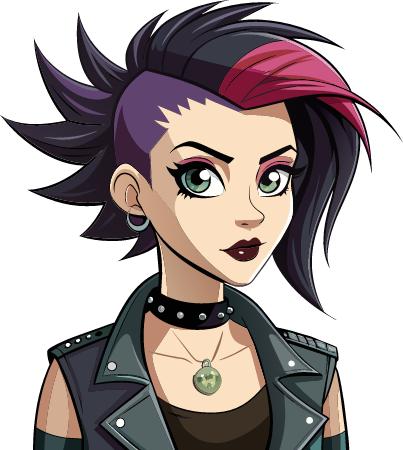 Flirty Cartoon Punk Girl