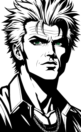 Green-Eyed Punk Man