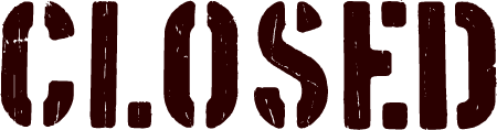 Grungy ‘Closed’ Stencil Text Sign