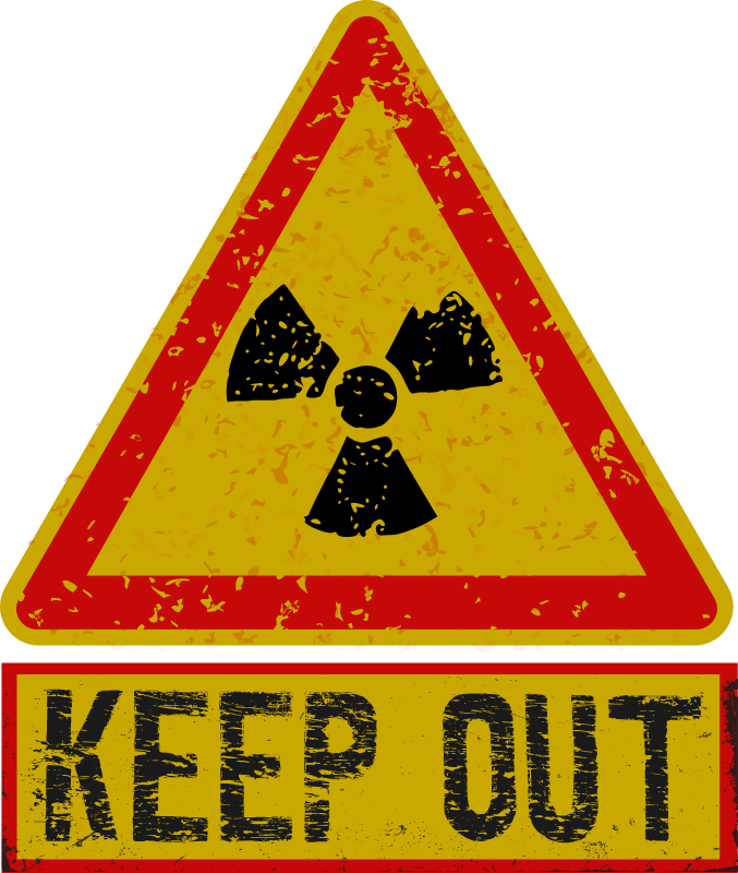 Grungy ‘Radioactivity - Keep Out’ Warning Sign