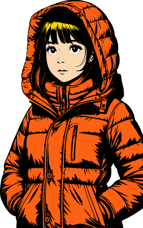 Kid in Orange Parka