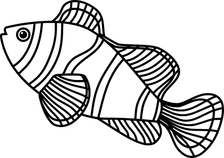 Minimalist Clown Fish Line Art
