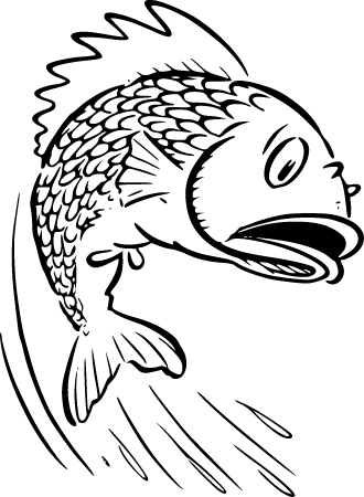 Playful Jumping Cartoon Fish