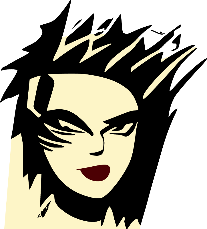 Punk Girl with Spiked Hair