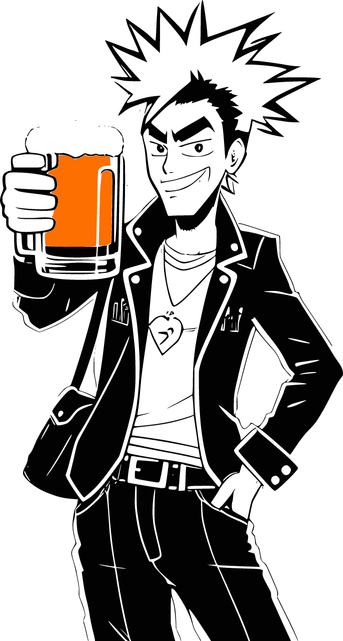 Punk with Beer Mug