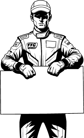 Racing Champion with Sign