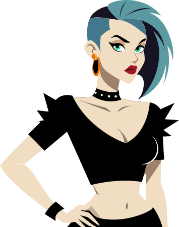 Rebellious Punk Girl with Attitude