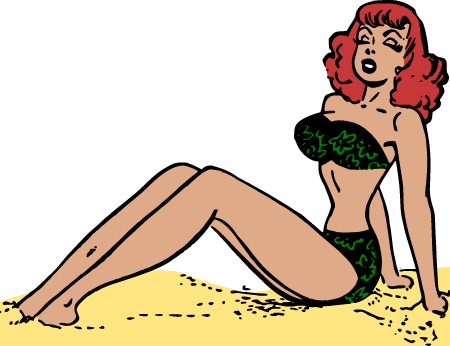 Redhead Retro Bikini Pin-Up