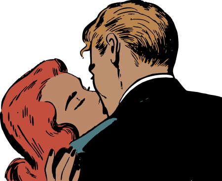 Retro Couple Kissing