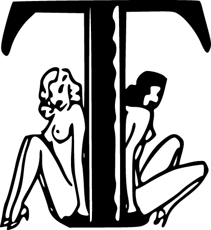 Sexy T Initial with Nude Women