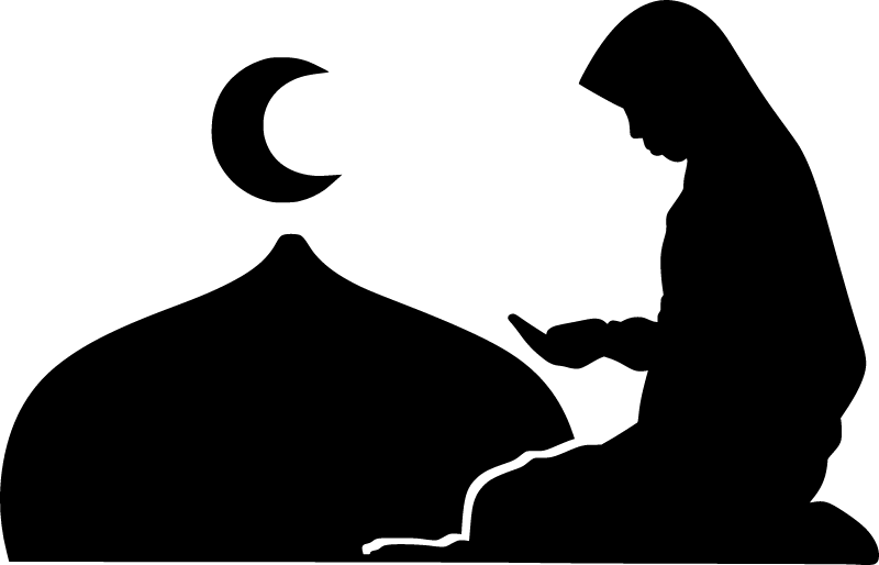 Silhouette of Islamic Prayer