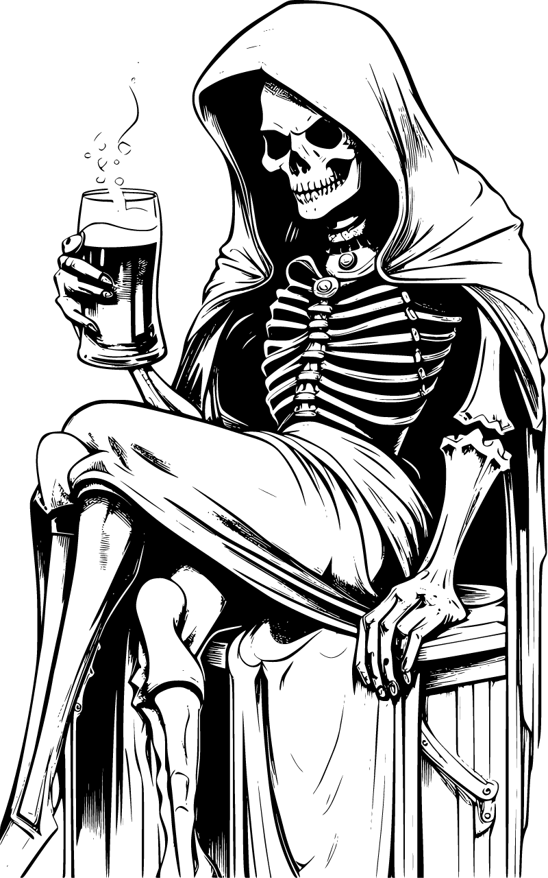 Skeleton Toasting With Death