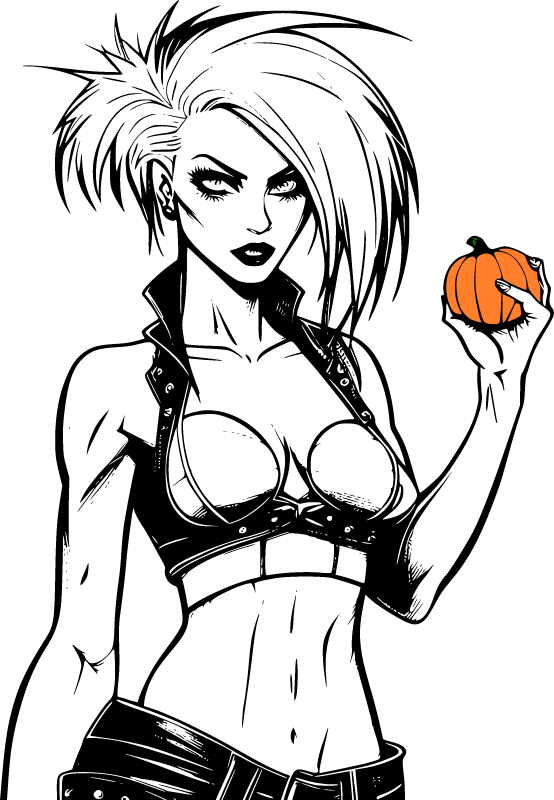 Woman Holding a Discovered Pumpkin