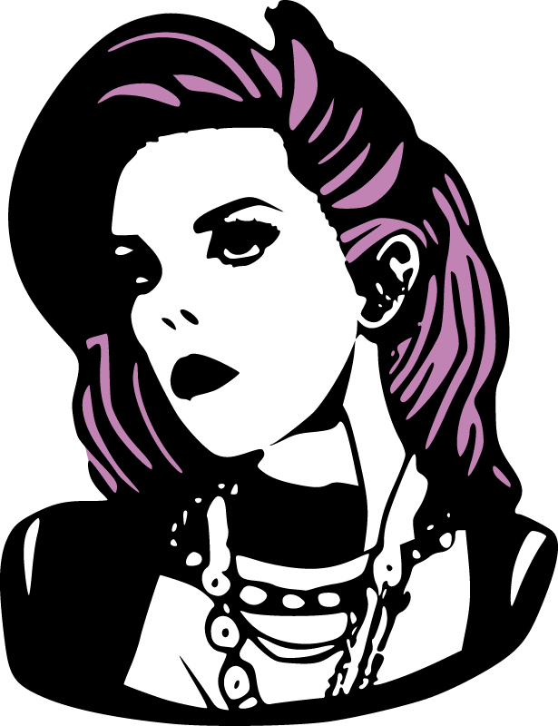 Woman with Purple Hair